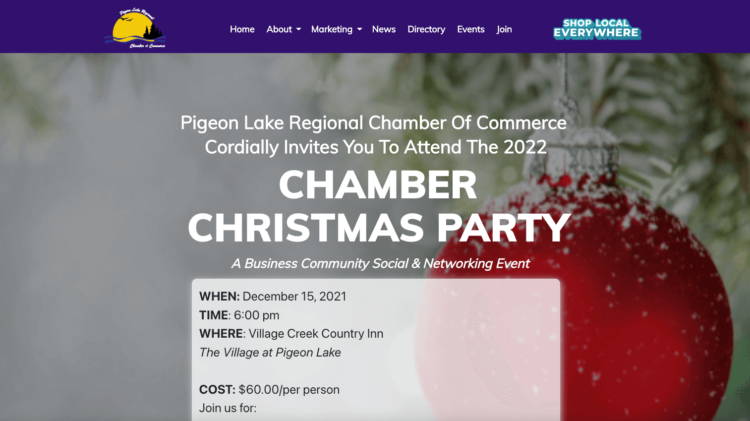 Pigeon Lake Regional Chamber of Commerce Confirm Your Subscription